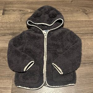 Old Navy Charcoal Gray Sherpa Style Jacket 3t Toddler Girl Boy Unisex